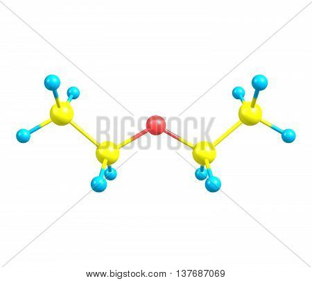 Diethyl ether - ethoxyethane ethyl ether sulfuric ether or ether - is an organic compound. 3d illustration