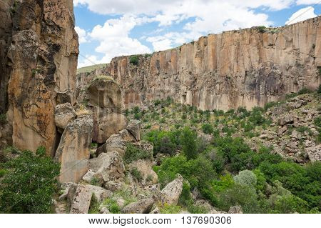Ihlara Valley is a 16 km long gorge cut into volcanic rock in the southern part of Cappadocia Turkey