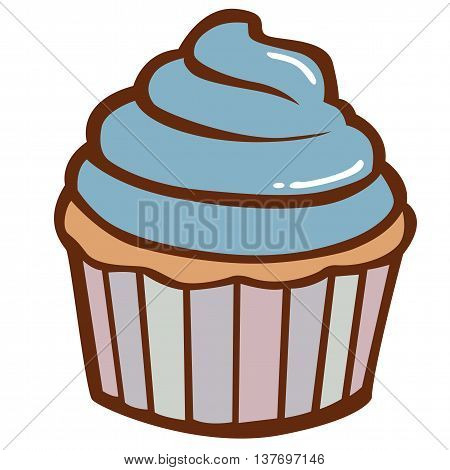 Delicious Colorful Cupcake Illustration Vector Clipart Stock