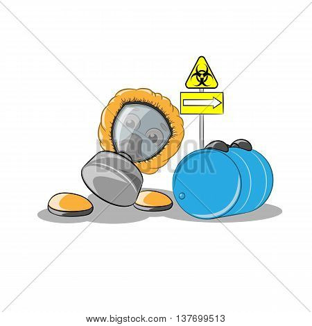 Smiley roll blue barrel of bio waste