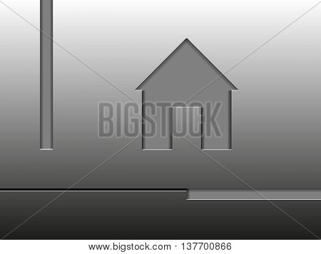 Home icon on black white background. Vector illustration.