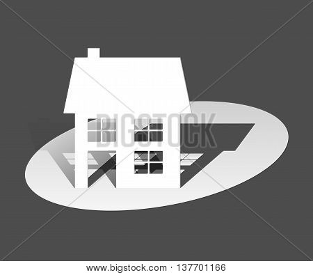 White House on black background. Vector illustration.