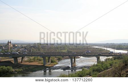 Bridge Over River Selenga In Ulan Ude
