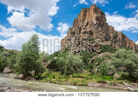 Ihlara Valley is a 16 km long gorge cut into volcanic rock in the southern part of Cappadocia Turkey