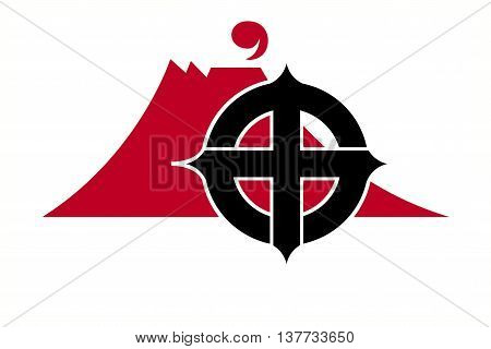 Japan Kagoshima prefecture Kagoshima city flag illustration
