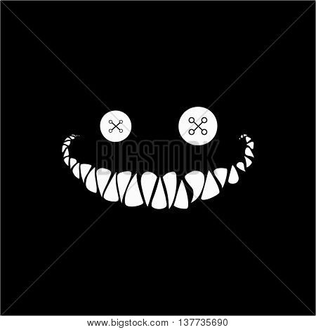 Evil smile vector . Creepy smile vector .