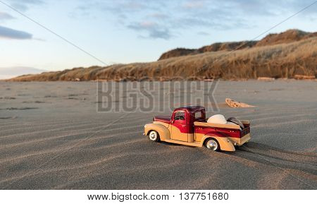 Pick up on some sand at Foxton Beach New Zealand.
