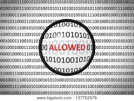 Binary Code With Allowed Access And Magnifying Lens