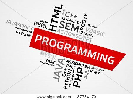 Programming Word Cloud, Tag Cloud, Vector Graphics