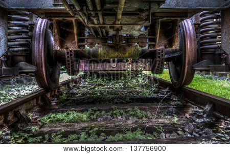 Under A Moving Train Composition Full Of Smoke And Motion