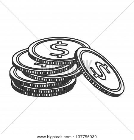 moeny coin pile business finance isolated vector illustration