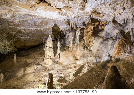Details within Harmanec Cave in Kremnica Mountains Slovakia