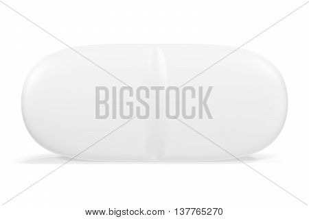 Single pills isolated on white background, 3d illustration