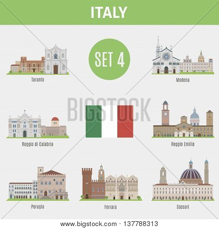 Famous Places Italy Cities. Set 4