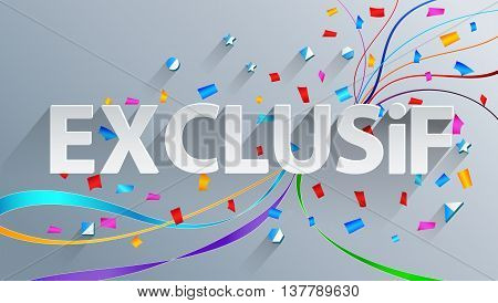 illustration of Exclusive text on white background