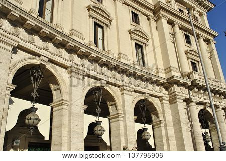 building on the Republic Square in Rome. Italy