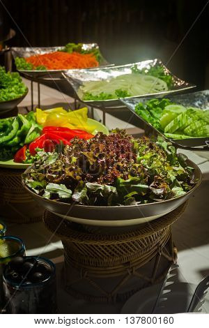 Vegetable Salad  For Buffet Line In Wedding Party.