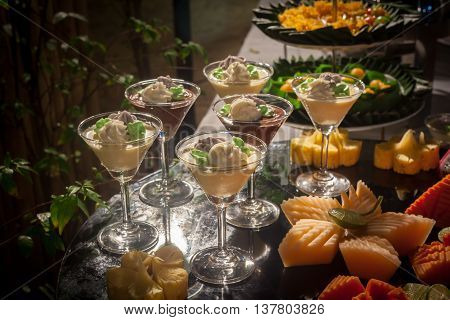 Thai Dessert  For Buffet Line In Wedding Party.