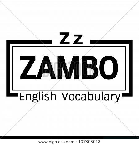 an images of ZAMBO english word vocabulary illustration design