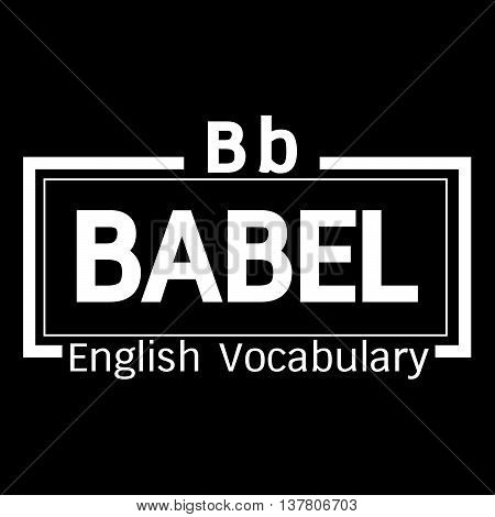an images of BABEL english word vocabulary illustration design