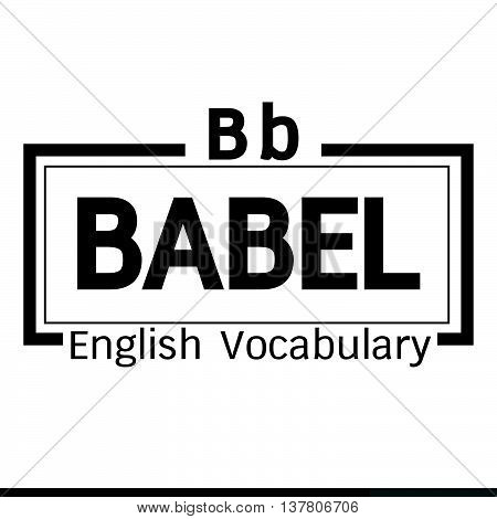 an images of BABEL english word vocabulary illustration design