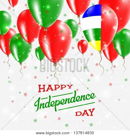 Central African Republic Vector Patriotic Poster. Independence Day Placard With Bright Colorful Ball