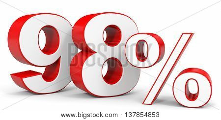 Discount 98 percent off. 3D illustration on white background.