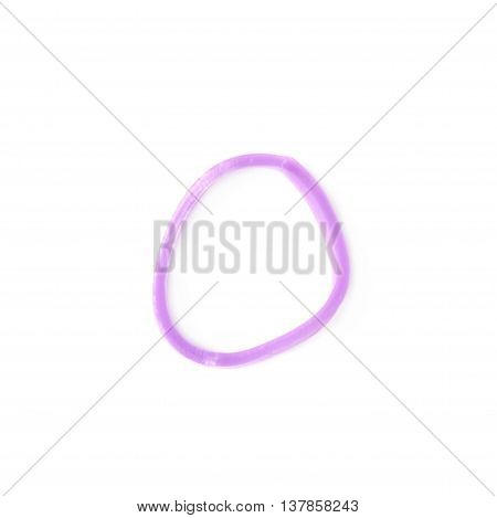 Single rubber loom band isolated over the white background