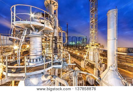 Chemical plant for production of ammonia and nitrogen fertilization on night time.