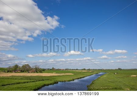 River along the dollard route in Ostfriesland Germany