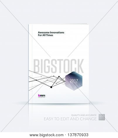 Brochure template layout, cover design annual report, magazine, flyer or booklet in A4 with grid, mesh, dots and lines for business books with communication and connection concept. Vector.