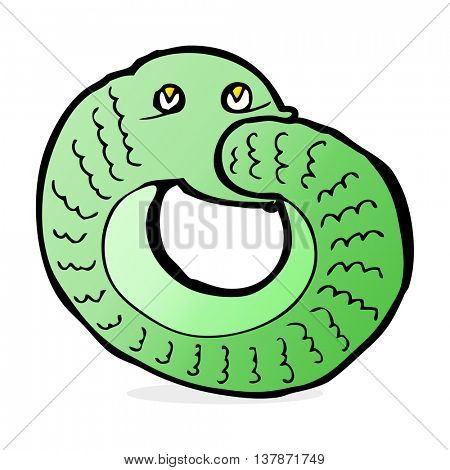 cartoon snake eating own tail
