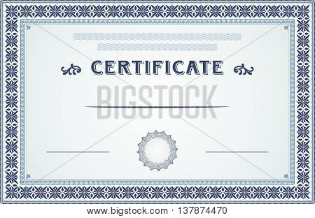Certificate vector border, template and design elements