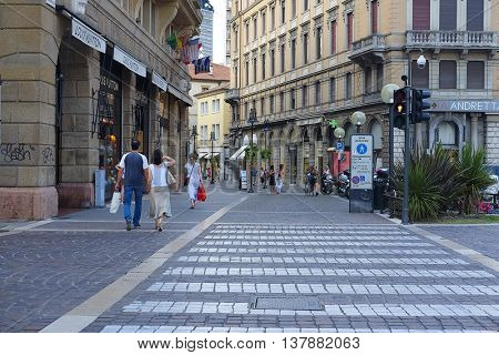 PADOVA, ITALY - JULY, 9, 2016: street in a historical center of Padova, Italy
