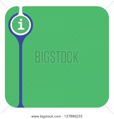 Colored text box for your text and info symbol