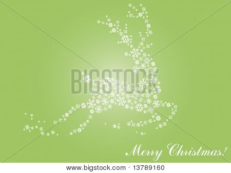 ภาพเวกเตอร์ของการกระโดดกวางขนาดใหญ่บนพื้นหลังสีเขียว