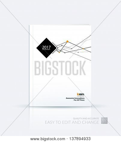 Brochure template layout cover design annual report magazine flyer or booklet in A4 with grid mesh dots and lines for business books with communication and connection concept. Vector.