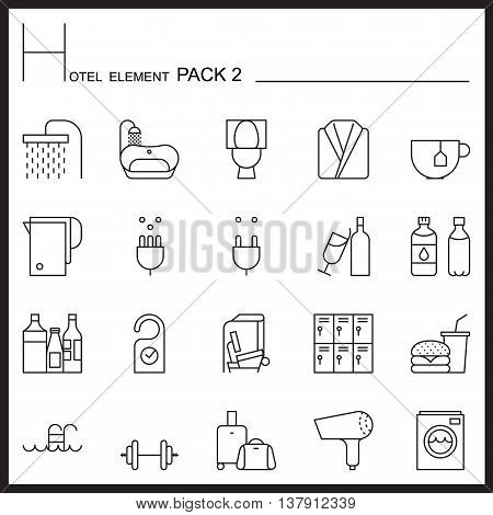 Airport Element Line Icon Set 2.Mono pack.Graphic vector logo set.Pictogram design.