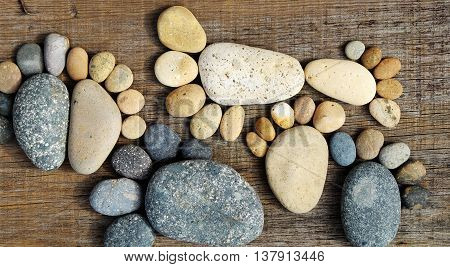 Abstract Cute Pebbles, Footprint From Boulder