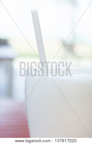 A Glass Cocktail Of Coconut Ice Smoothie.