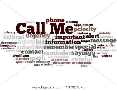 Call Me, Word Cloud Concept 5