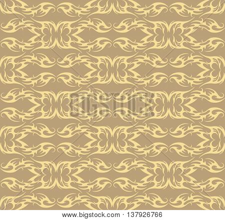 Vector Vintage Damask floral classic pattern ornament. Vector background for cards web fabric textures tile mosaic. Lint and cream color