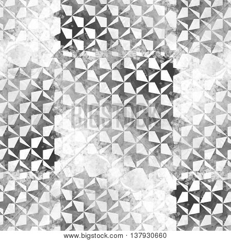 Seamless pattern with houndstooth design. Dogtooth background swatch. Textile monochrome print with watercolor effect.