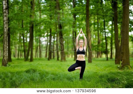 Nature Yoga Session In Woods