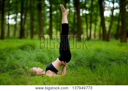 Beautiful Yoga Session In Woods