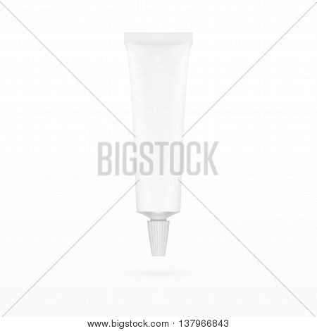 Tube Of Cream Or Gel Grayscale White Clean. Illustration Isolated. Mock Up Template Ready For Your Design. Vector EPS10