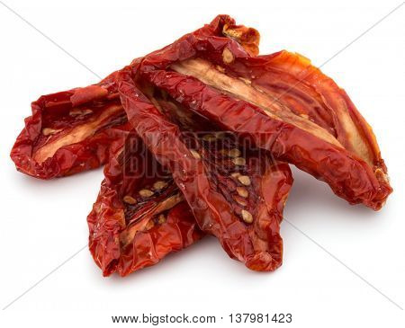 Dried tomatoes isolated on white background cutout