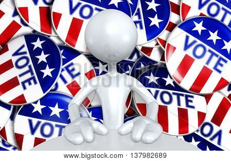 United States Of America U.S. Election Concept 3D Illustration