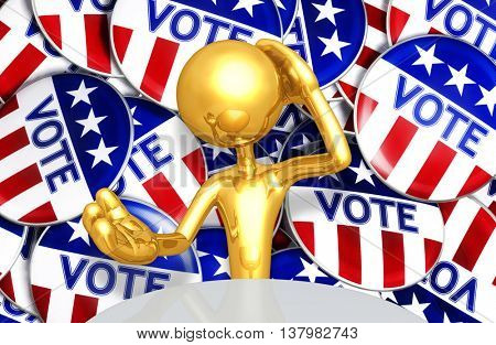 United States Of America U.S. Election Concept 3D Illustration