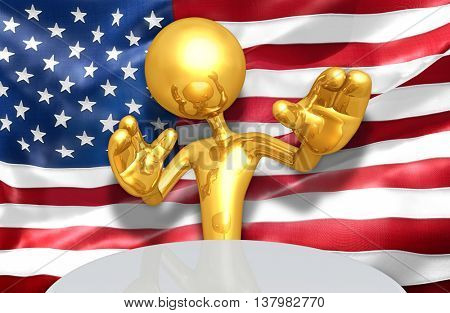 United States Of America U.S. Flag Concept 3D Illustration